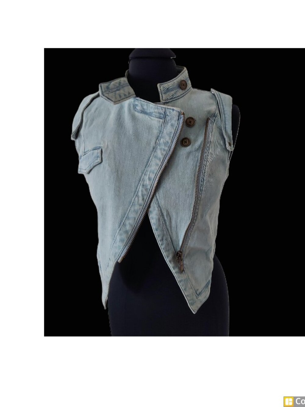 Matthew Williamson for Impulse Macy's denim vest SZ XS 100% Cotton